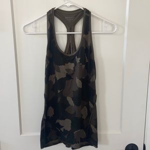 Athleta tan/army green camo tank top